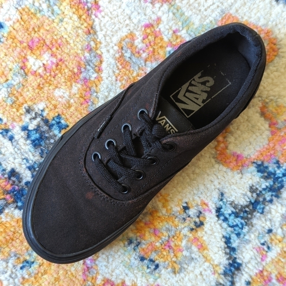 Vans Lo Pro Era Bleach Splattered Grunge Classic Canvas Skate Sneakers Black 6.5 - Picture 8 of 16